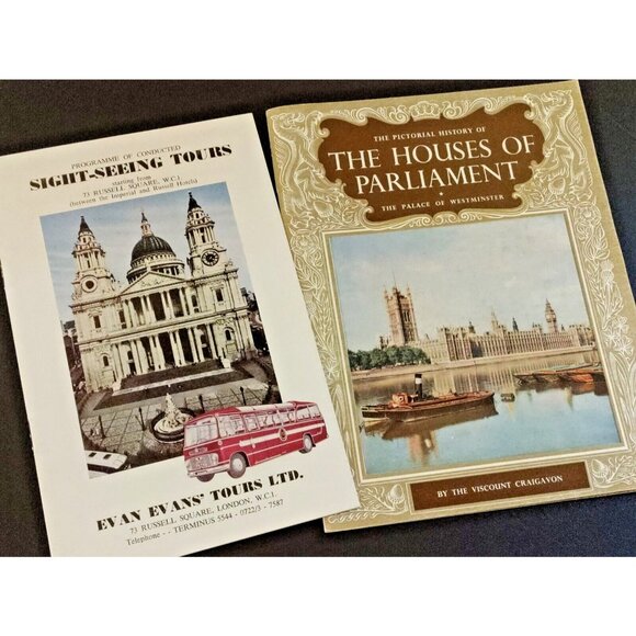 1965 London Tourist Ephemera Brochure Lot Parliament Westminster Palace - Picture 1 of 9